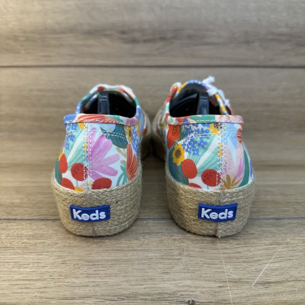 Keds x Rifle Paper Co Triple Kick Jute Sneakers Floral Womens Sz 7.5 NEW - Picture 5 of 10
